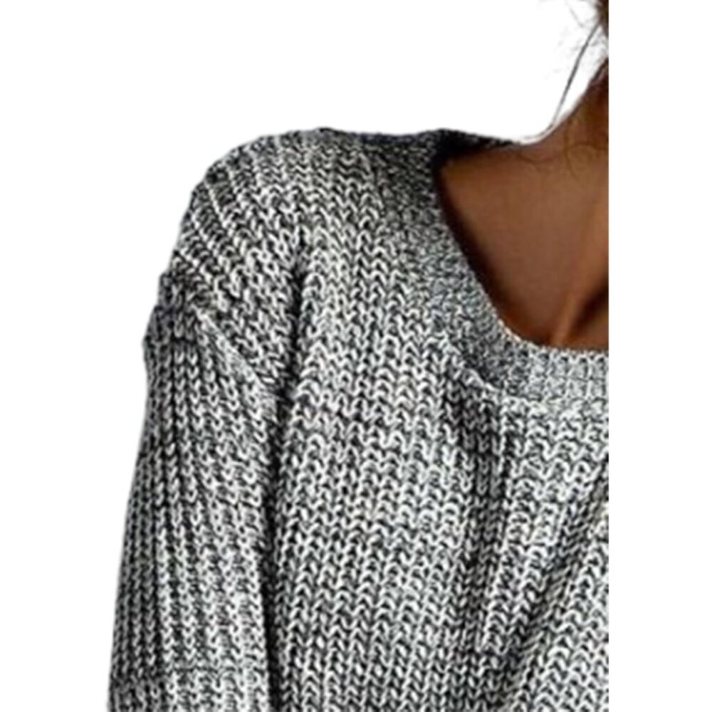 Women's Cute Heart Pattern Elbow Patchwork Knitte… - image 2